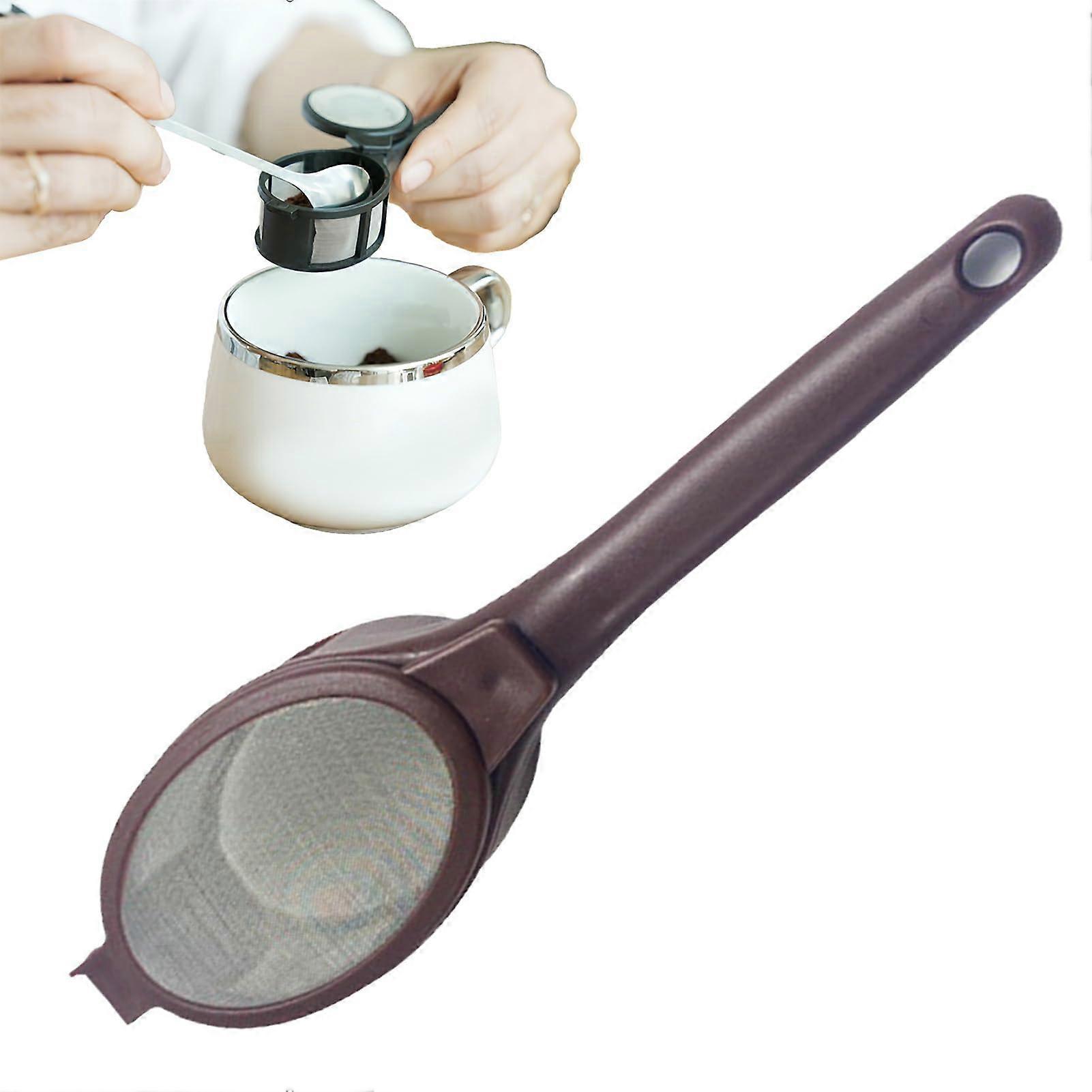 Reusable Coffee Filter Spoon with Fine Mesh and Ergonomic Handle for Tea Brewing and Juicing