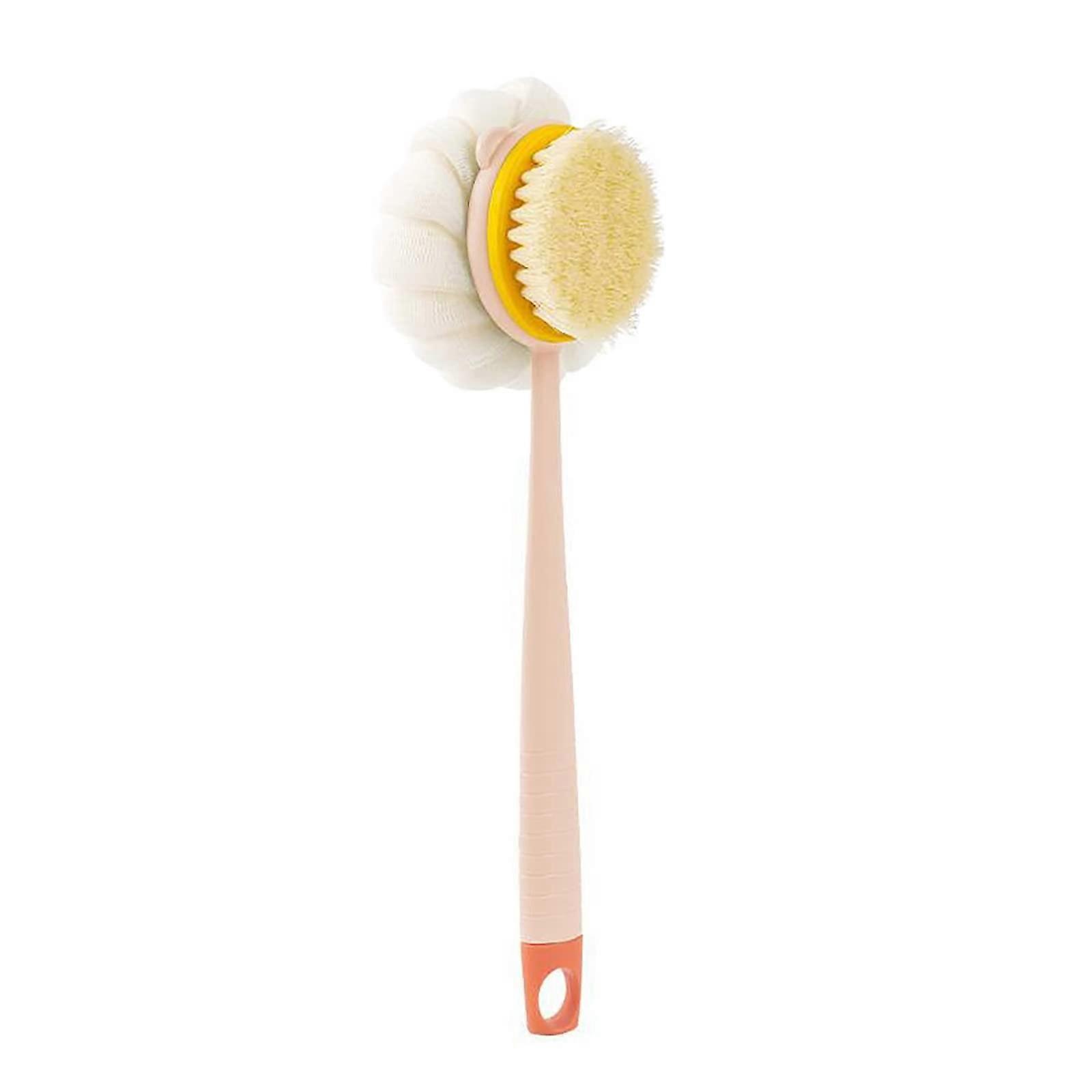 Back Scrubber for Shower with Long Handle, Double Sided Soft Bristle Bath Brush for Exfoliating