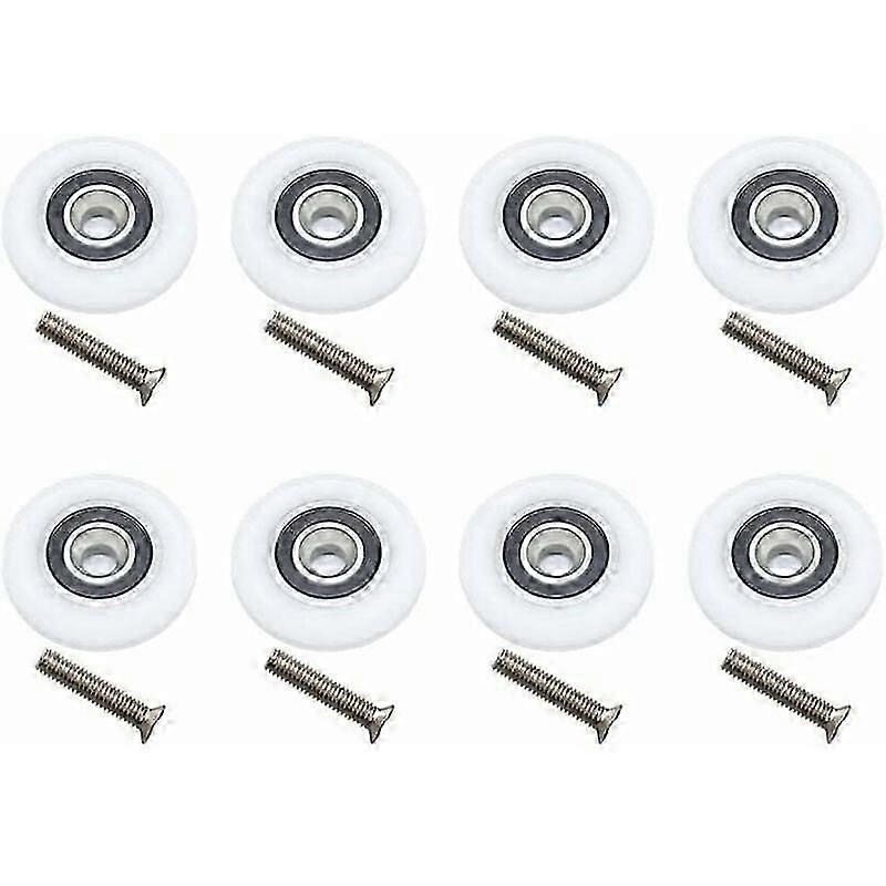 8-Piece Shower Door Roller Set for Sliding Doors, 19mm Diameter