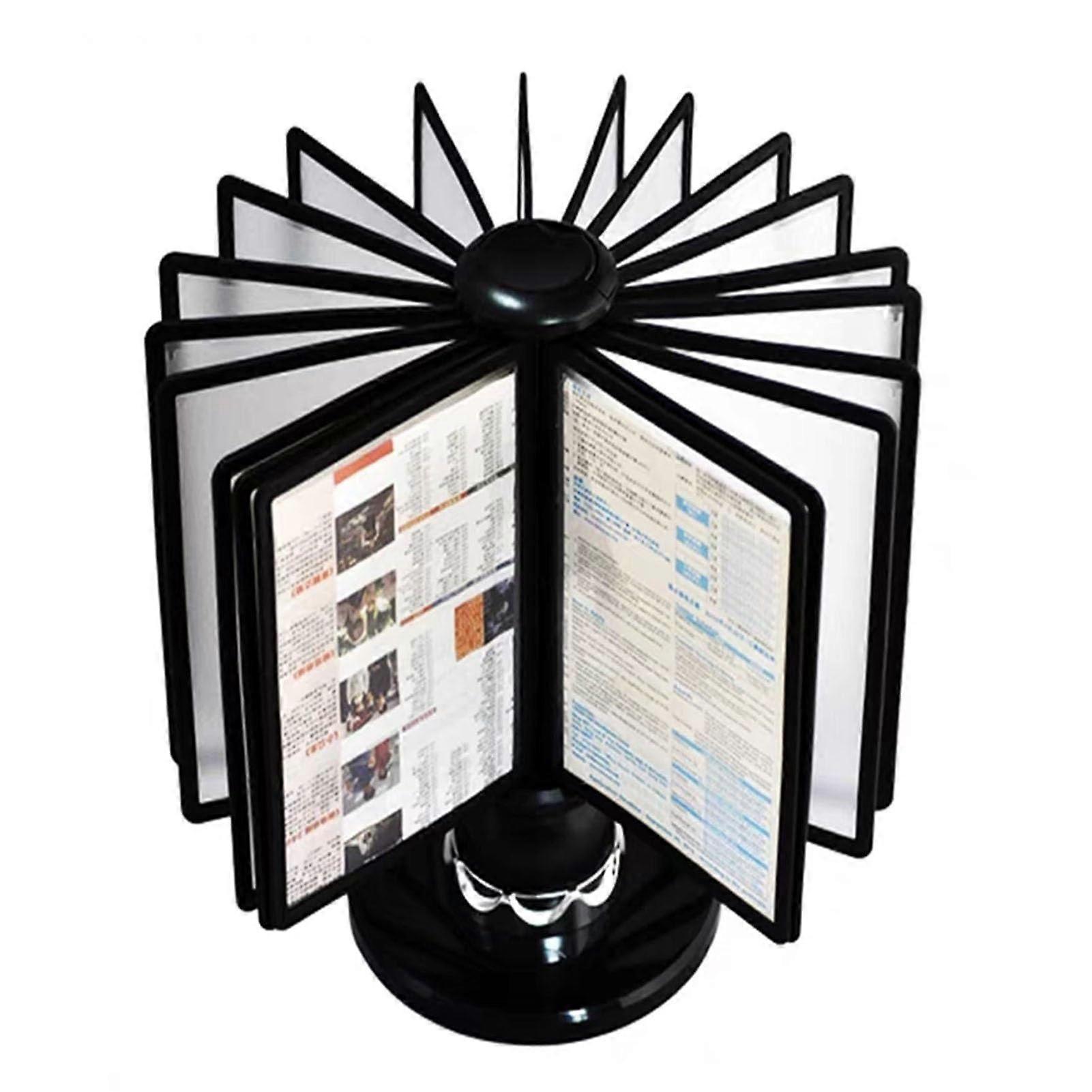 Desktop Document Holder with 360° Rotating Base, 20 Panels A4 Reference Organizer for Office Desk