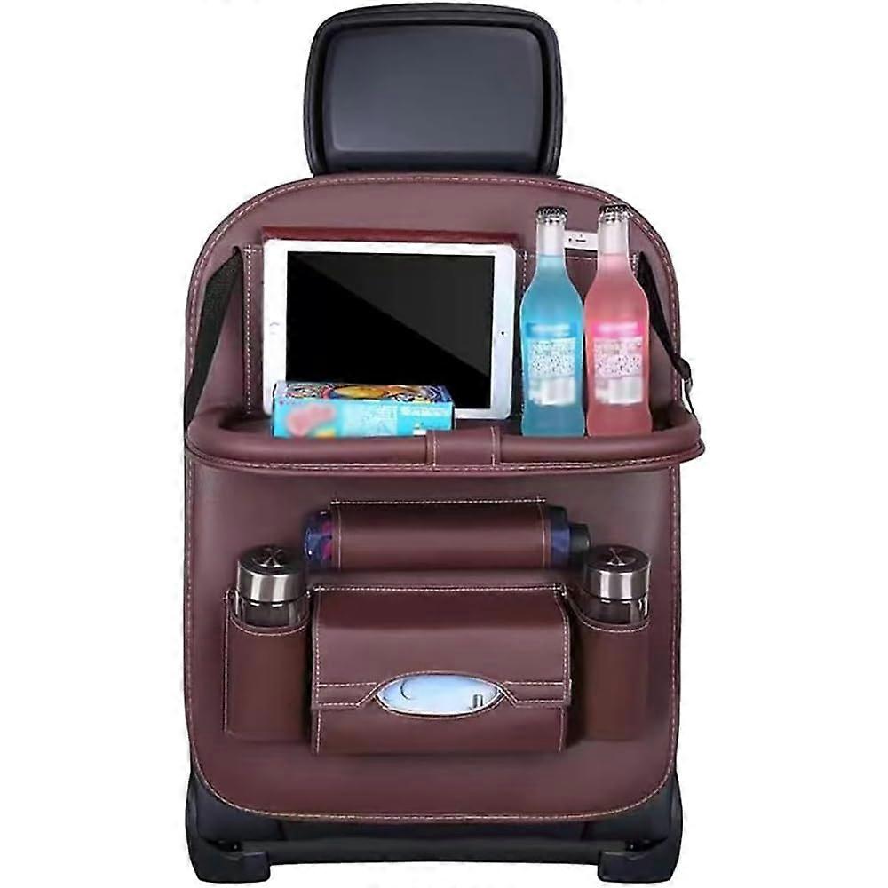 Luxury Car Back Seat Organizer with Foldable Table and Waterproof Back Protector for Lamborghini