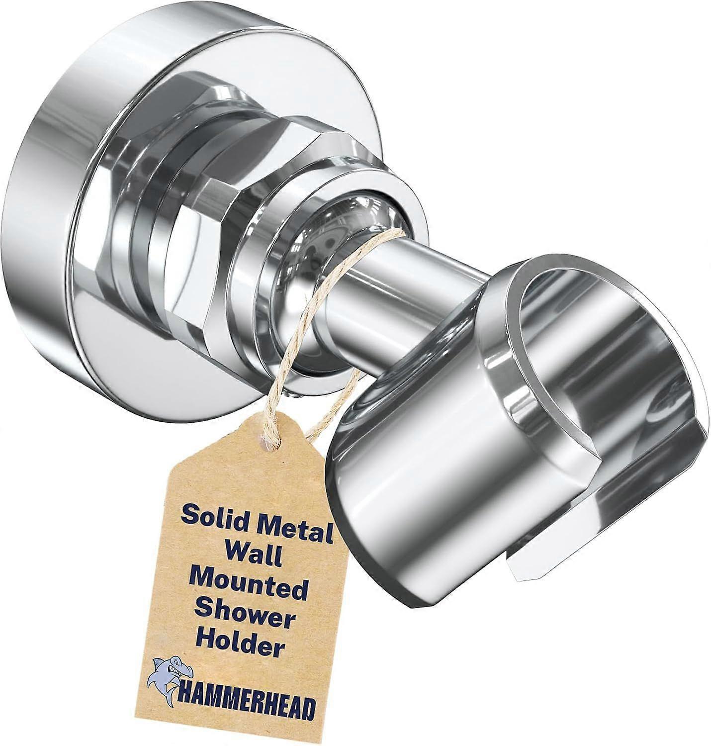 Solid Metal Handheld Shower Head Holder Wall Mount  Chrome  Adjustable Screw