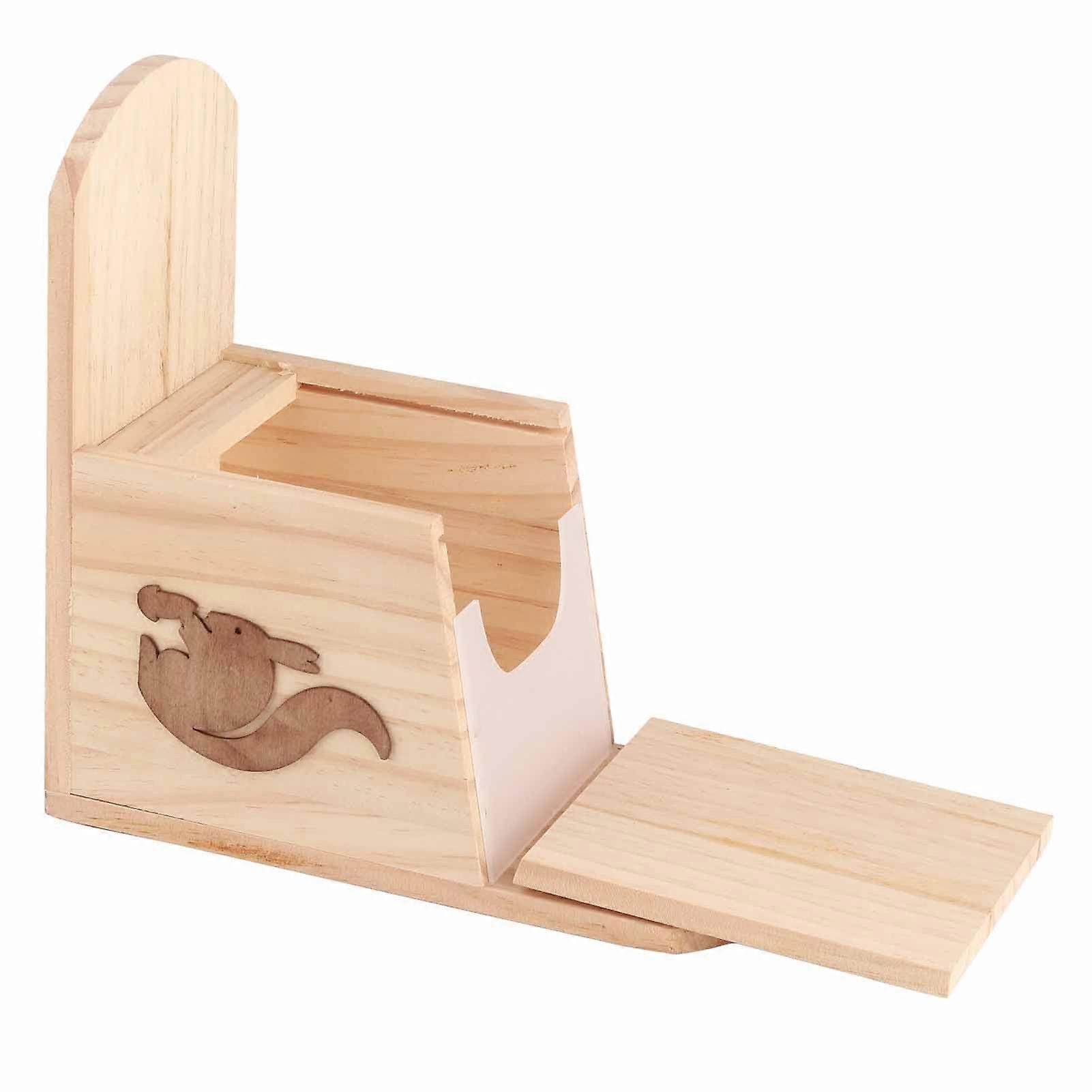 Wooden squirrel feeder for outdoor use in winter
