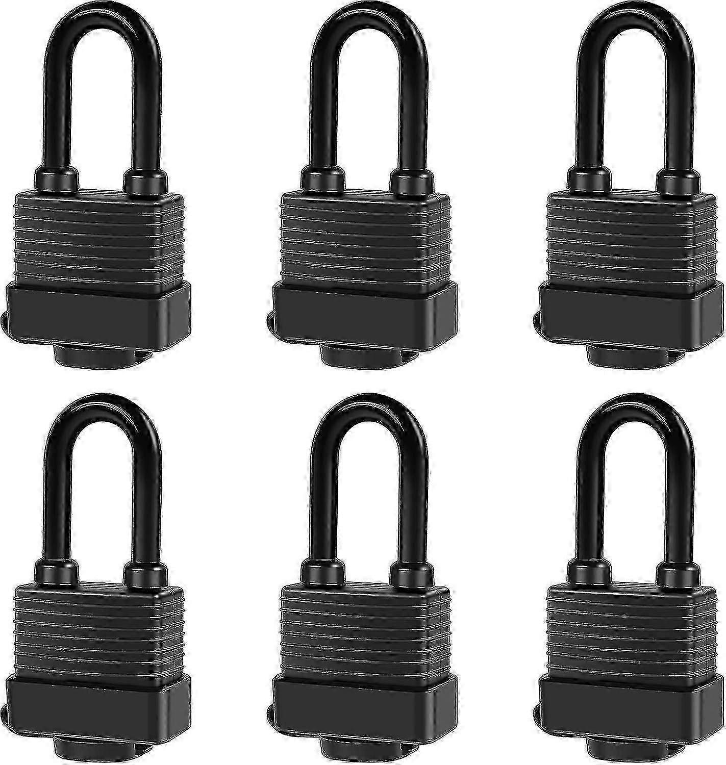 Waterproof padlock set 6pcs with 12 keys for outdoor security
