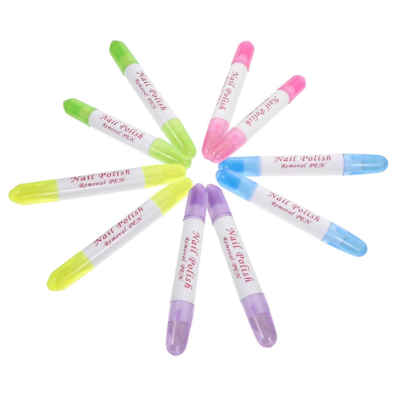 10pcs Refillable Nail Polish Remover Pens for Precise Edge Cleanup and Manicure Correction