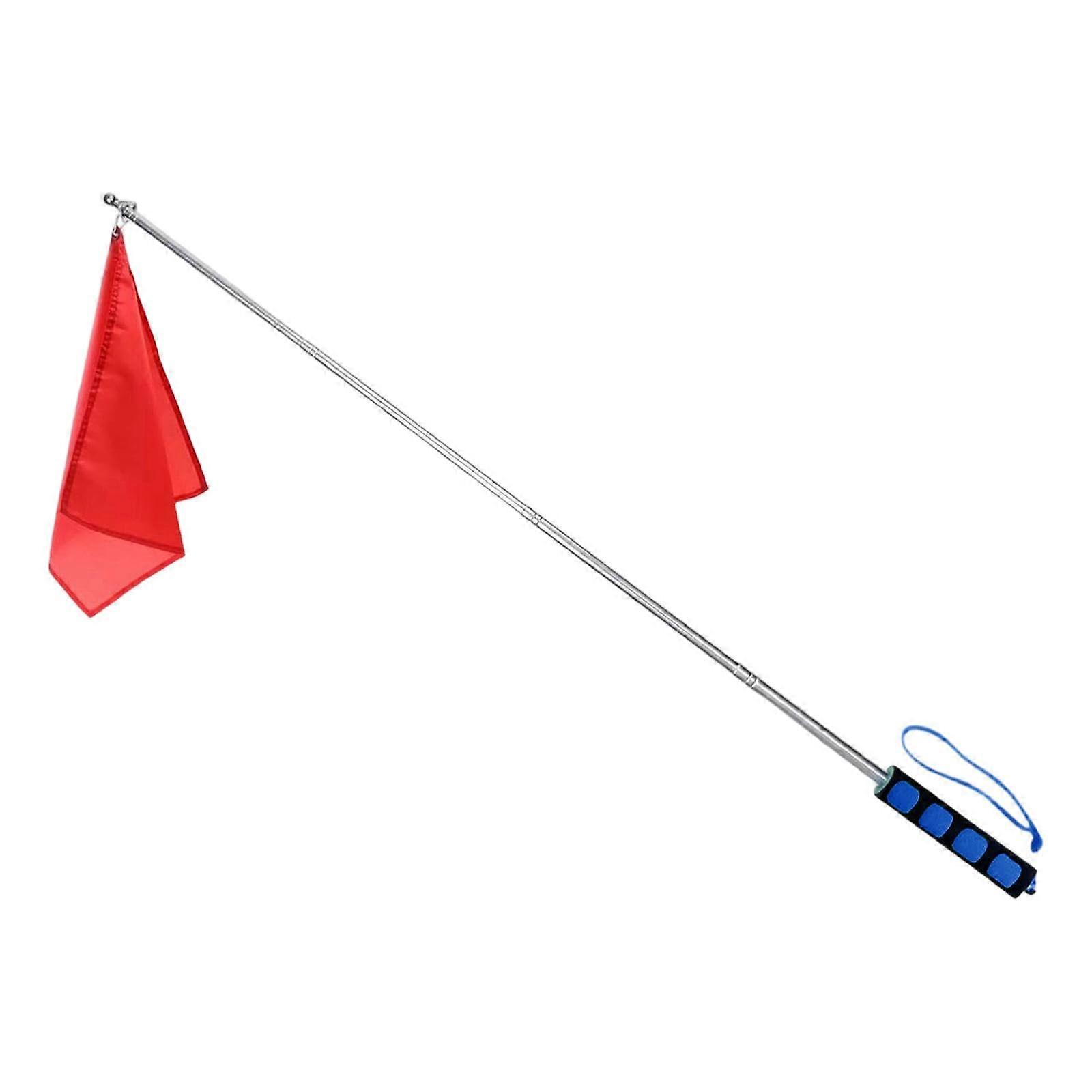 Equestrian Training Flag with Telescopic Pole Bright Color Visibility for Riders Blue Black