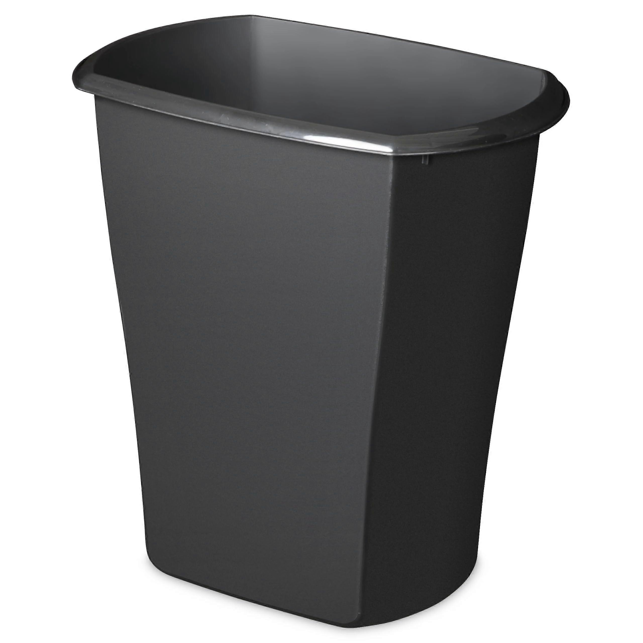 10 Gallon Slim Kitchen Trash Can, Black Rectangular Waste Bin with Lid, SpaceSaving Design