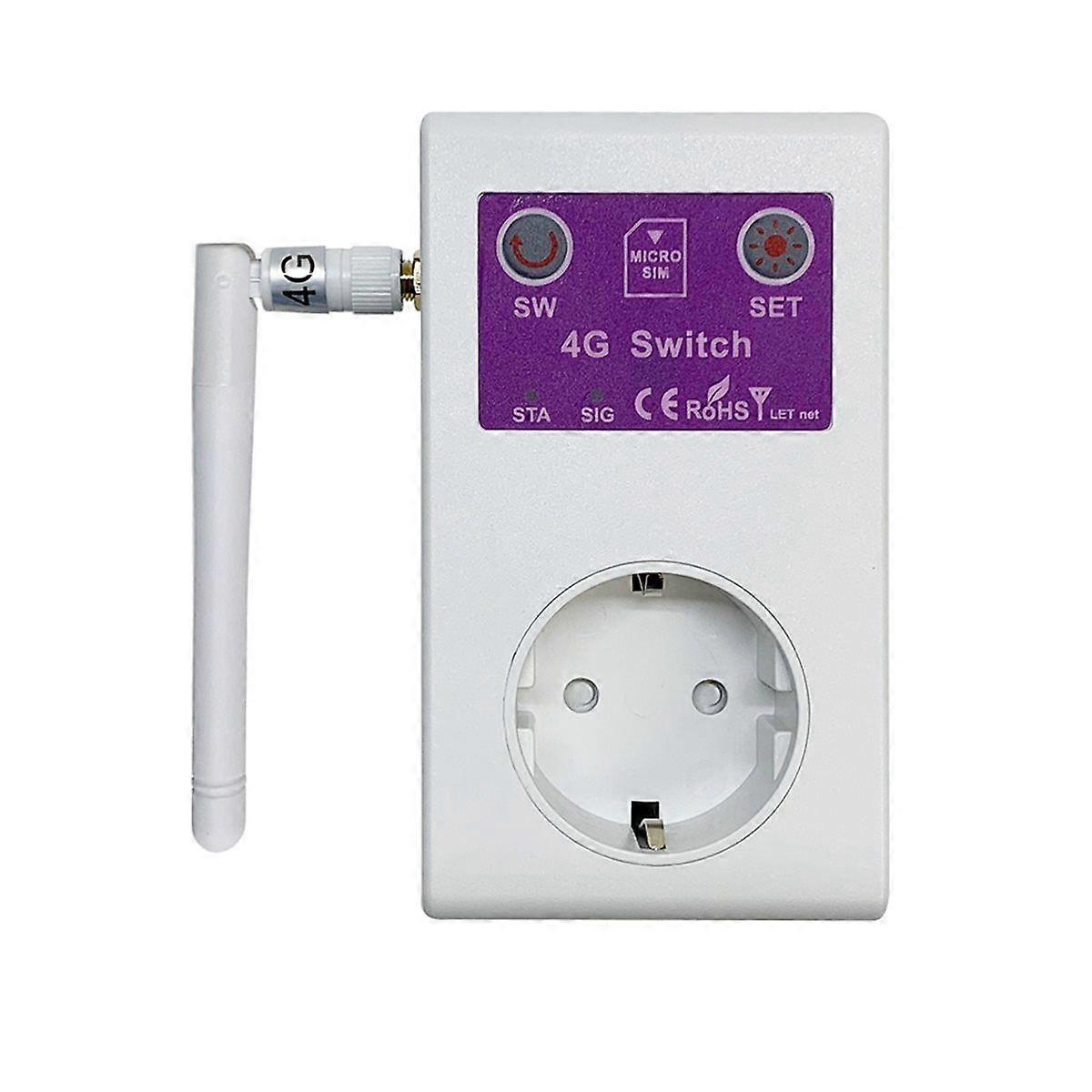 4G Smart Plug GSM SMS Remote Control Temperature Sensor Switch OFF/on Outlet 16A Home Appliance Relay Controller (EU) A