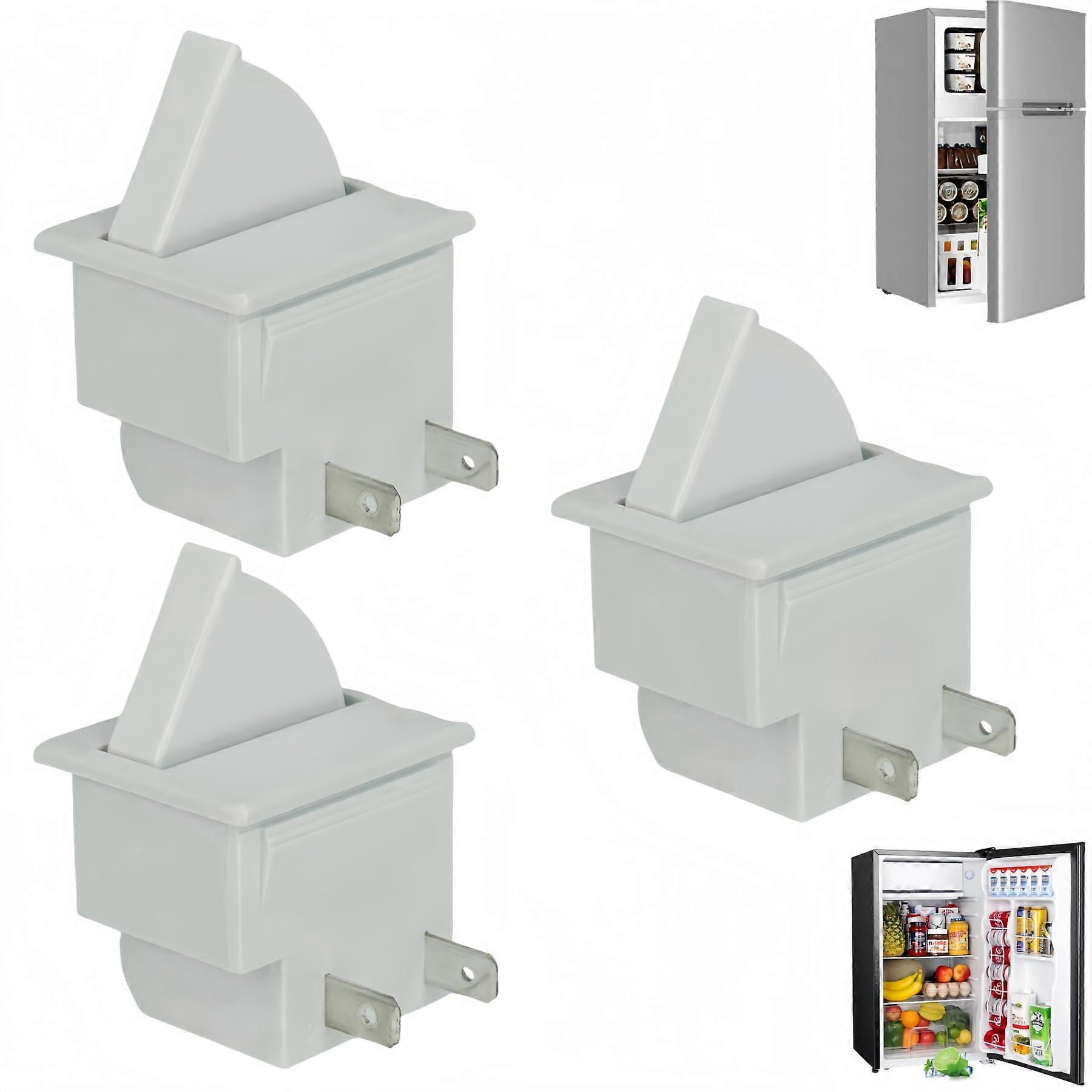 3 Pack Universal Refrigerator Door Light Switch, 2 Pin SnapIn Replacement for GE Whirlpool Maytag