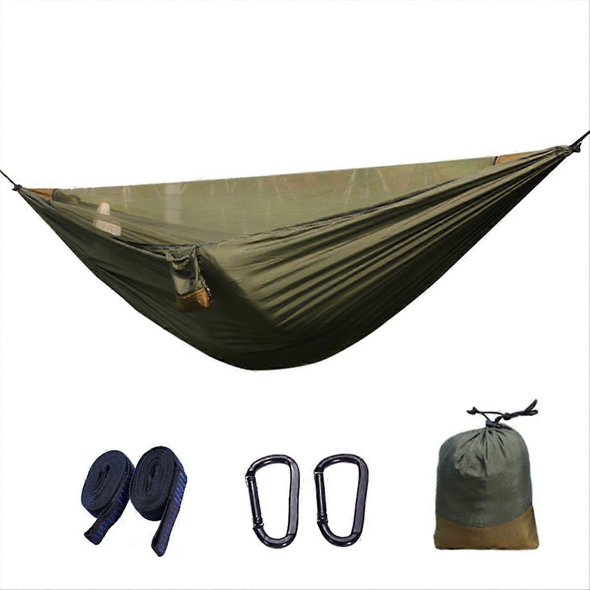 Automatic quick-open elastic mosquito net hammock Green