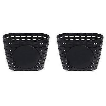 2x crianças cesta de bicicleta, crianças plástico guidão dianteiro cesta de bicicleta para armazenamento, preto