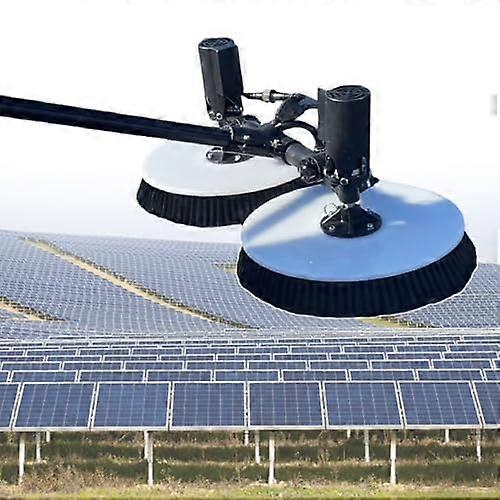 Automatic Dual Head Solar Panel Cleaning Brush with Telescopic Pole for Rooftop Maintenance