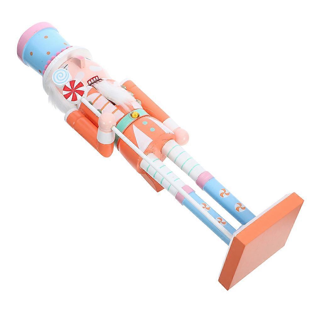 Christmas Nutcracker Orange Wood Nutcracker Decor for 1 Piece