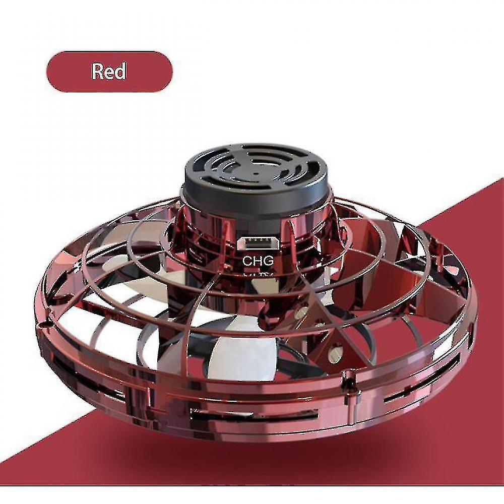 Mini Drone Led Ufo Type Flying Helicopter Spinnerred