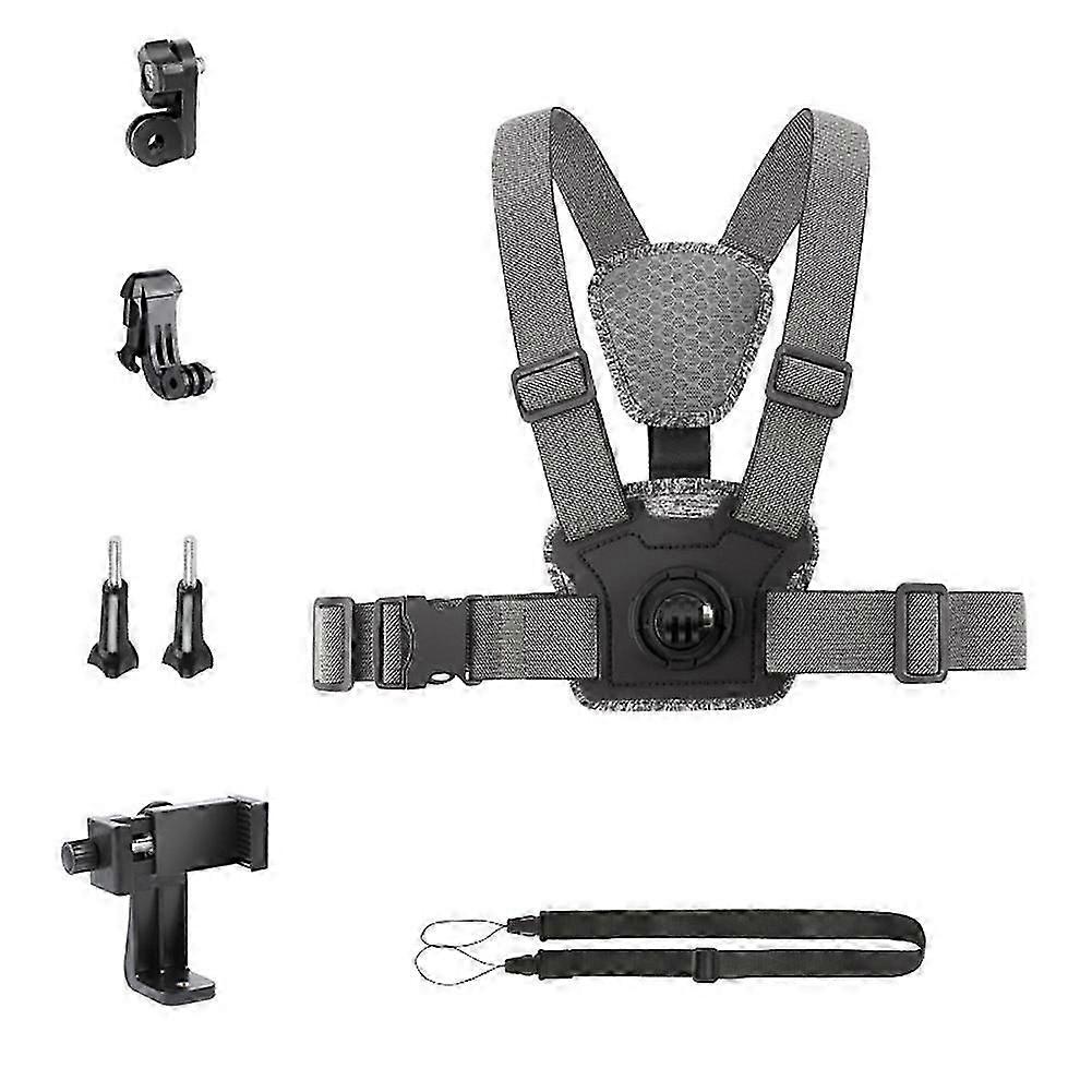 Adjustable Chest Mount Harness Strap compatible with Action Camera Accessories Combo B