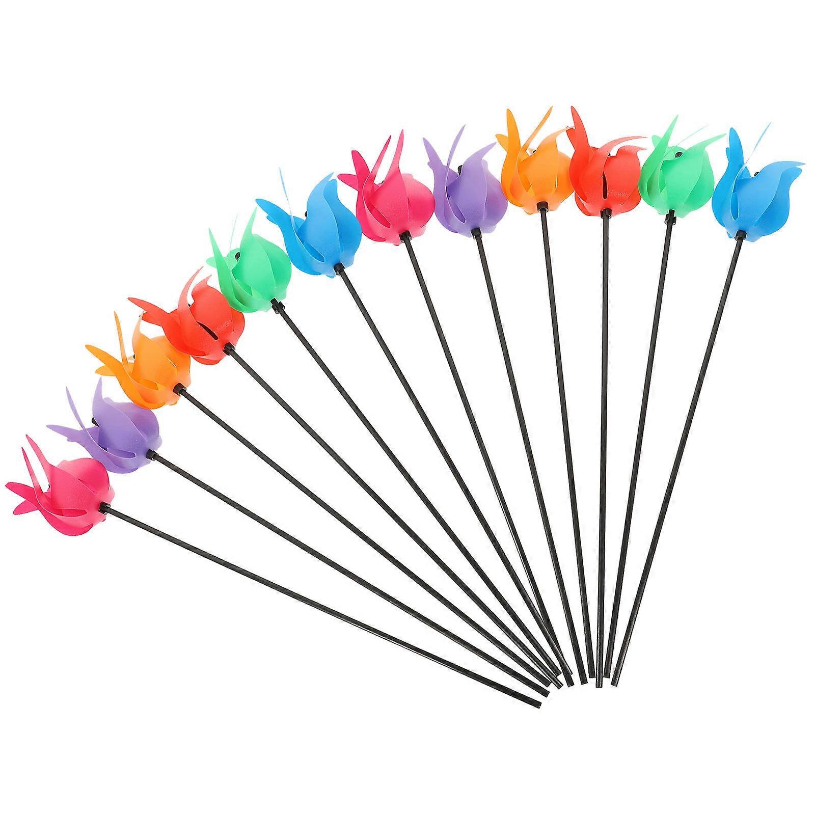 Plastic Tulip Shaped Windmill for Decoration 12Pcs Assorted