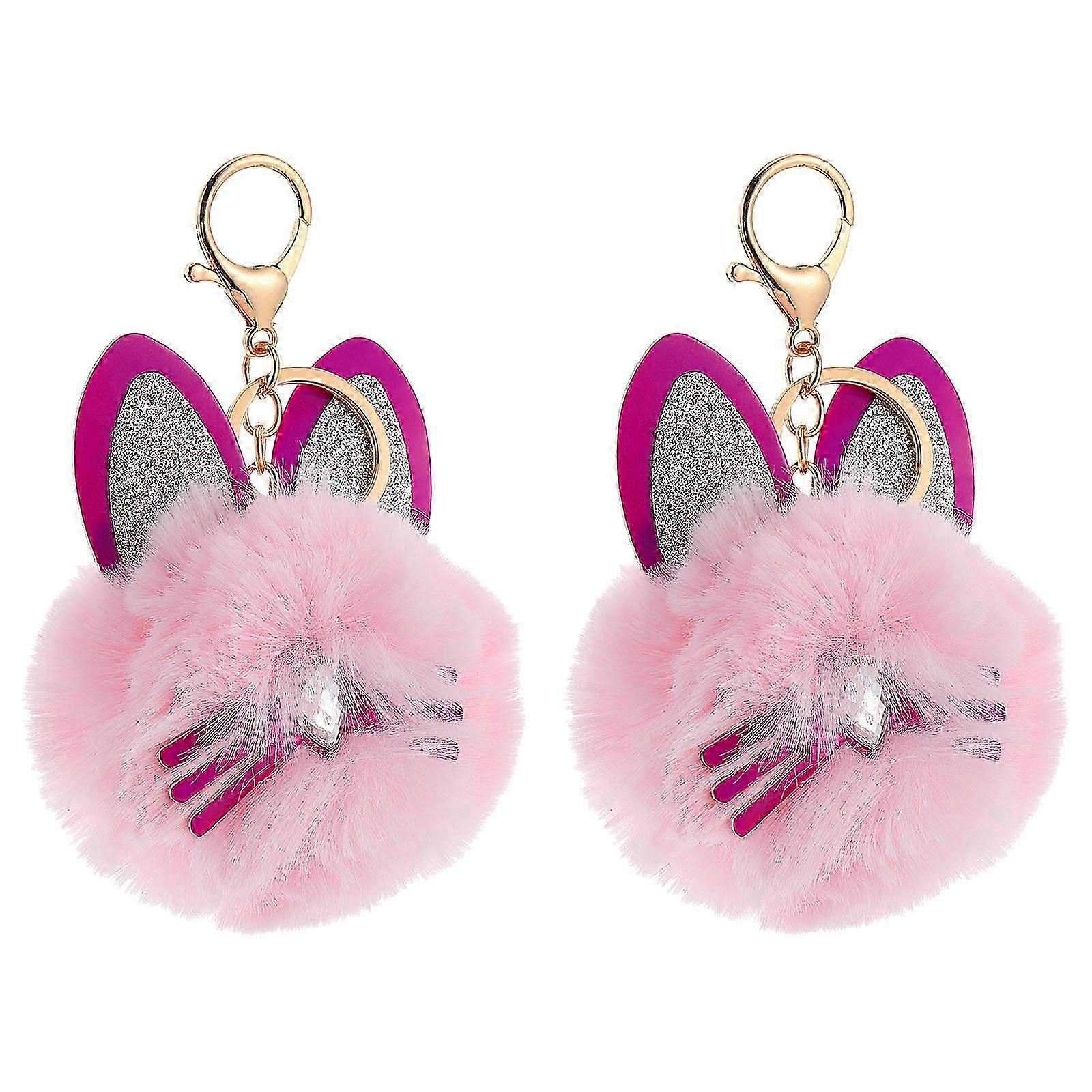 Cat Plush Keychains, Decorative, 2Pcs