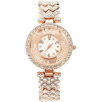 Kvinnor Klänning Titta Full Rhinestone Kvinnor Watch Alloy Strap Watch Elegant Damer Armbandsur