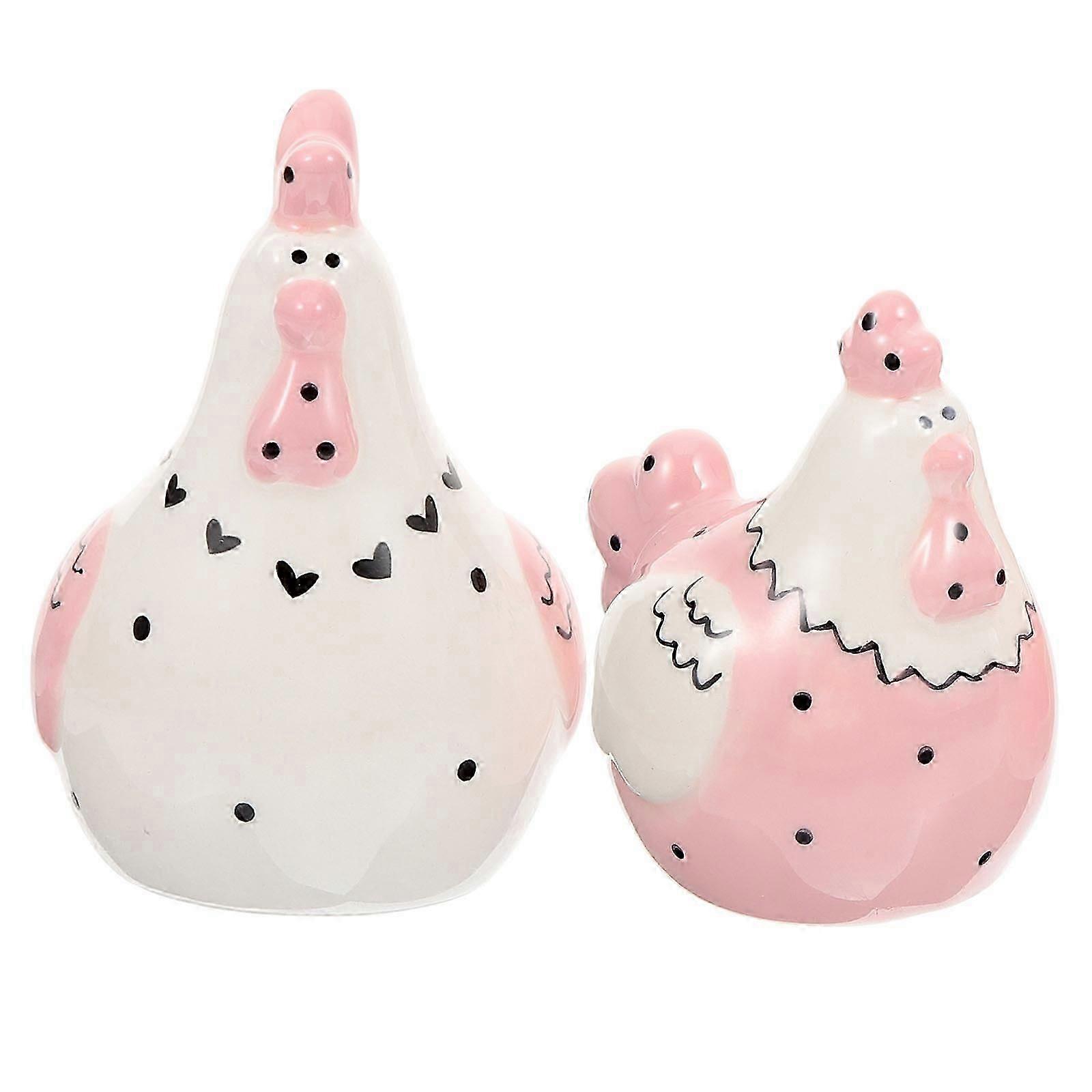 Ceramic Seasoning Container With Lids Kitchen Use Easter Celebration 2Pcs Storage Shape