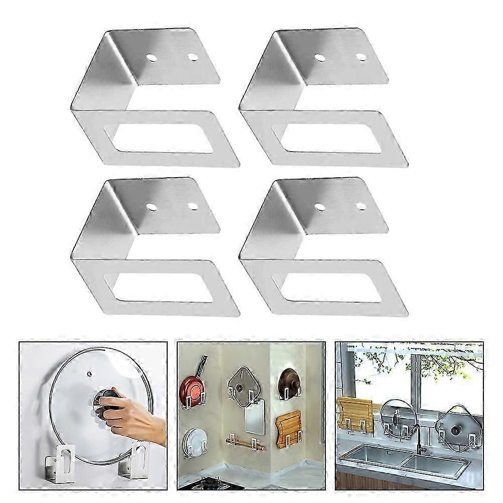 Pot Cover Rack Kitchen Organizer for Efficient 4Pcs Storage Solutions