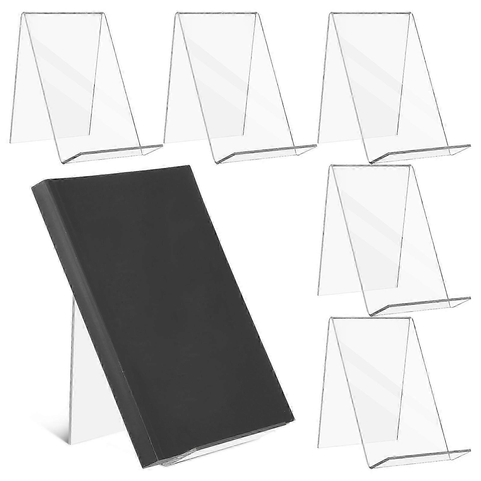 Acrylic Book Display Stand | 6Pcs Transparent Rack for Display