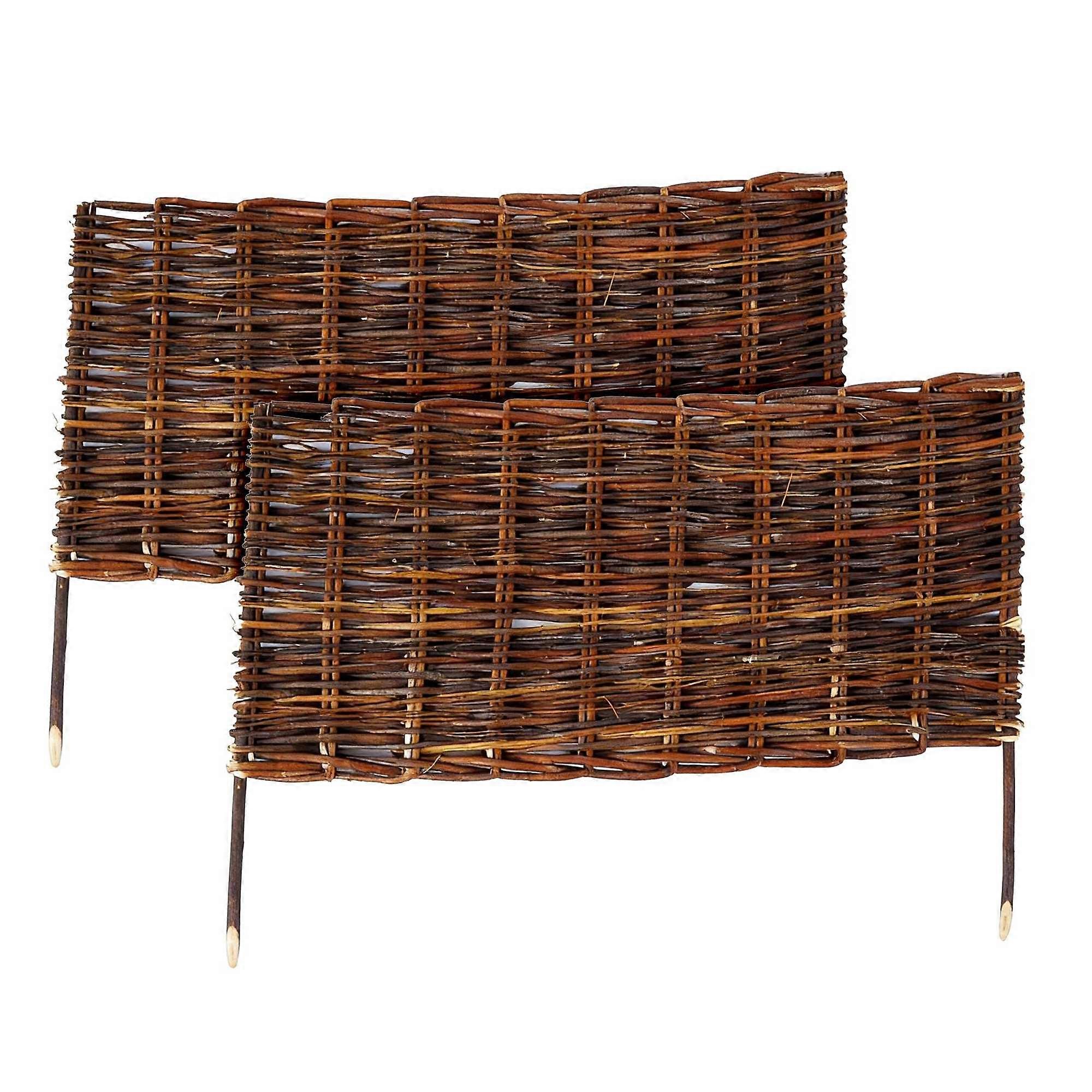 Rattan garden border, flexible border stakes