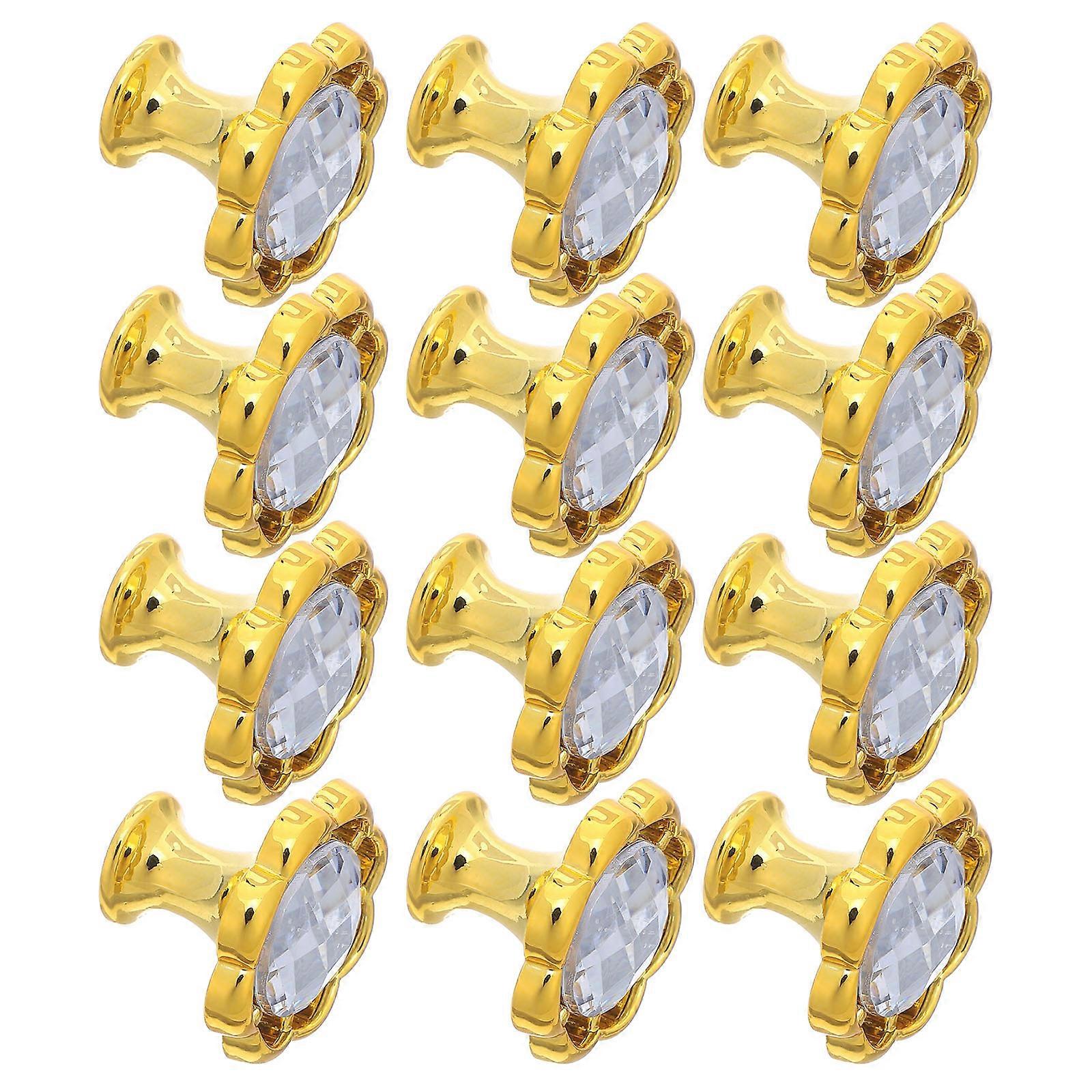 Golden Flower Shape Cabinet Knobs for Wardrobe Pull 24Pcs