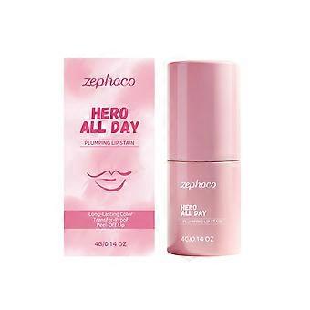 Hero All Day Plumping -huulipuna, 24 tuntia kestävä, tarttumaton ja irrotettava sävy, luonnollinen ruusunpunainen, tahraantumaton ja pyyhittävä huulipuna, täyteläisemmät huulet, 4G/