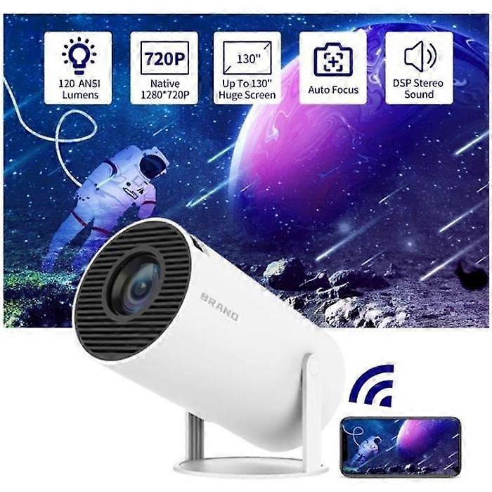 Projetor de vídeo portátil - Android 11.0 - 1280x720 - 130 polegadas - Wi-Fi 2.4G/5G - BT4.1