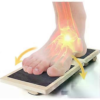 Ankle Strengthener Exerciser for Sprained Single Foot Balance Board Non-Slip Wood Wobble Board BLACK