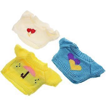 3pcs Cute Stuffed Bear Clothing Doll Clothes Decorative Doll Sweater Bear Outfit Doll Wearing Sweater Stuffed Bear Clothes Replaceable Stuffed Bear Mi