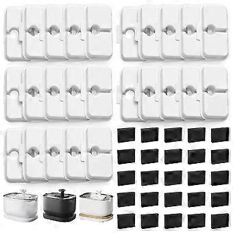 25 Packs Replacement Filters for Pet Water Fountain, Non-Woven Fabric and Activated Carbon, Compatible with Dockstream PLWF005 PLWF115 PLWF105
