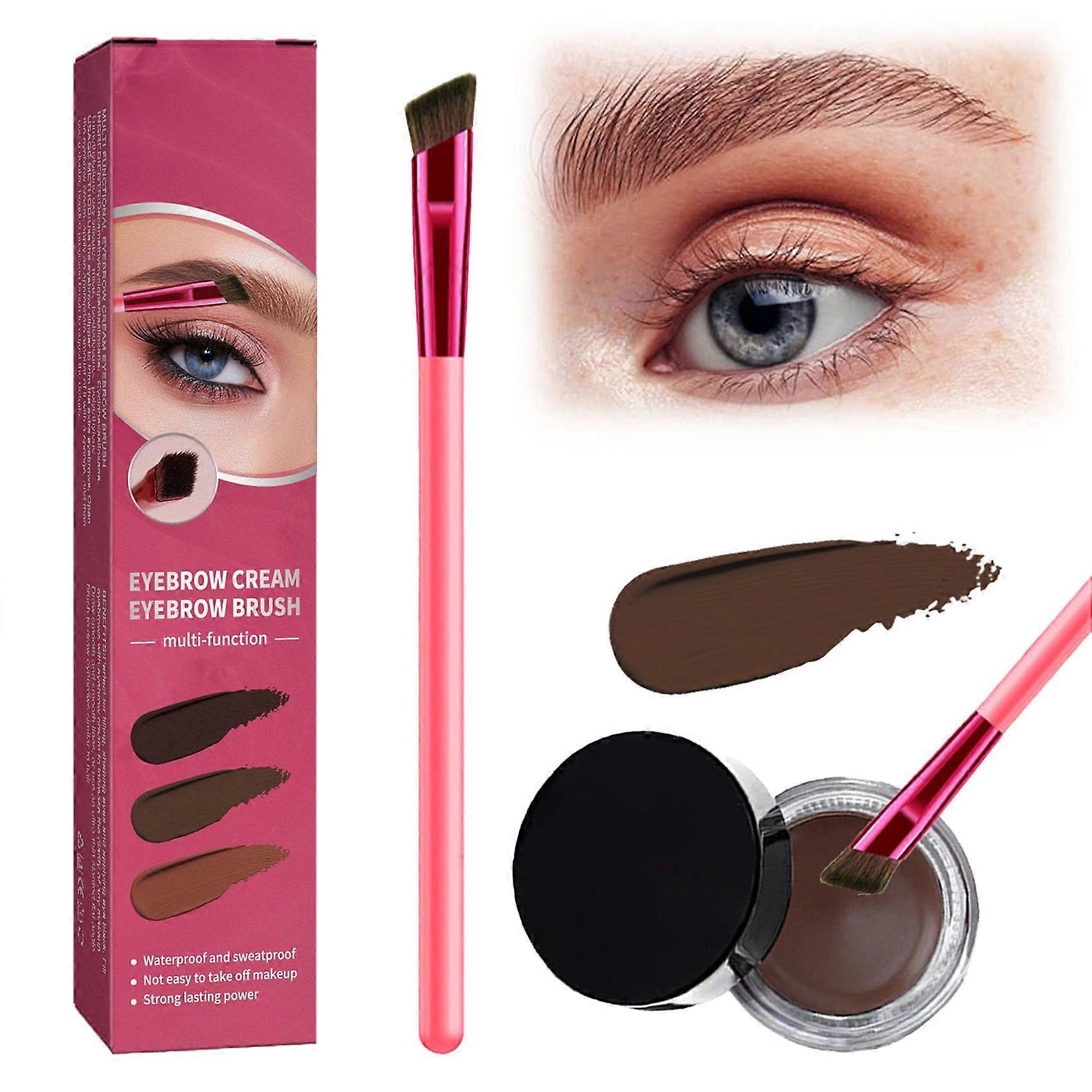4D Eyebrow Grooming Kit for Precise Brow Shaping with Multi Function Brush - Dark Brown