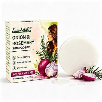 Onion Rosemary Shampoo Bar with Biotin, Solid Shampoo Bar for Hair Care, for All Hair Types, Moisturizing Hair Wash 60g
