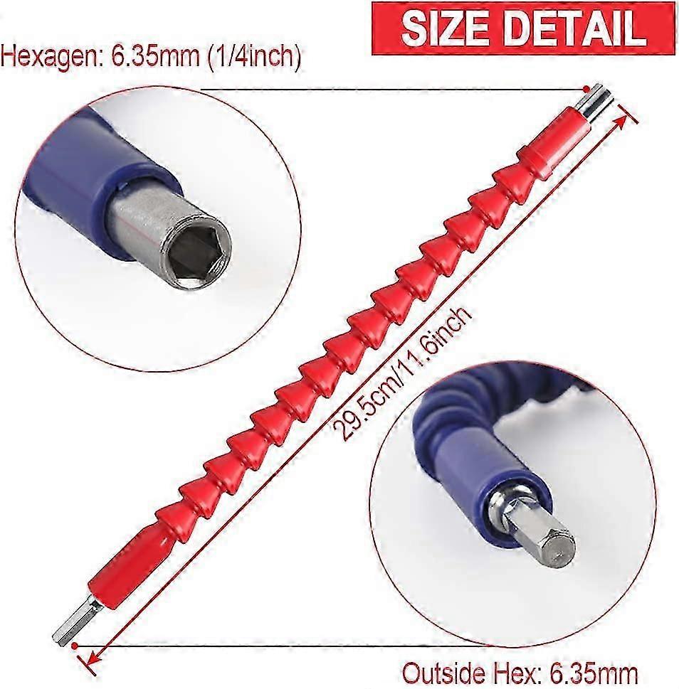 5pcs Flexible Shank Bits Drill Extension Flexible Power Bit
