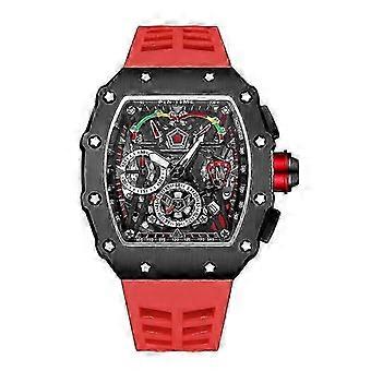 Orologio da uomo al quarzo PINTIME Hollow Design Cronografo 51mm Cinturino in silicone Stile punk Orologio sportivo alla moda di lusso Relogos Masculino