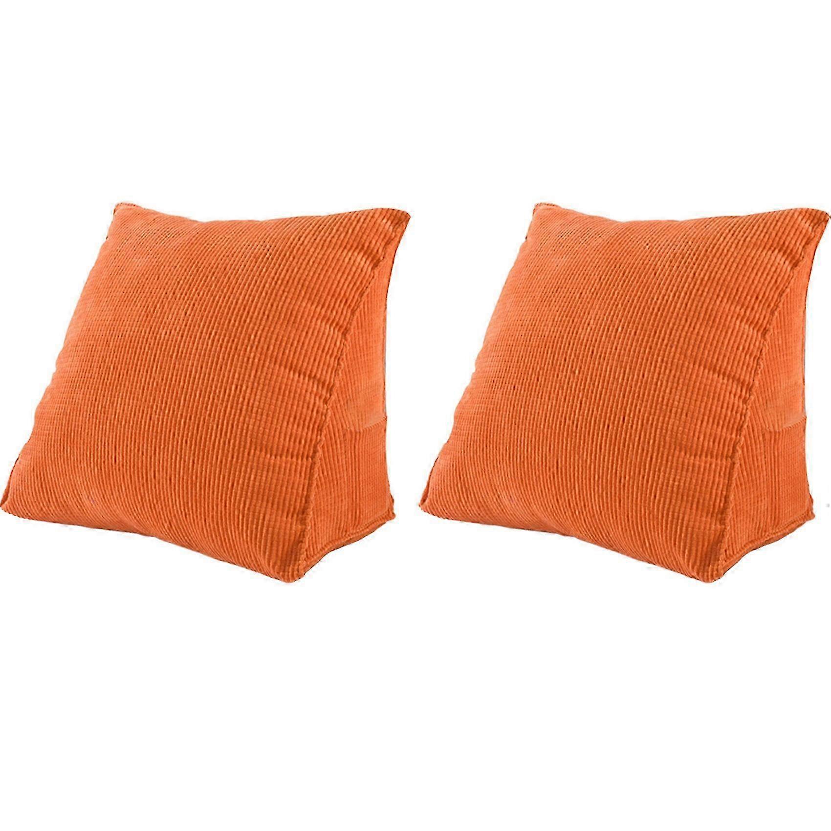 2X Solid Color Reading Backrest Cushion Wedge Pillow Thick Lumbar Back Pad
