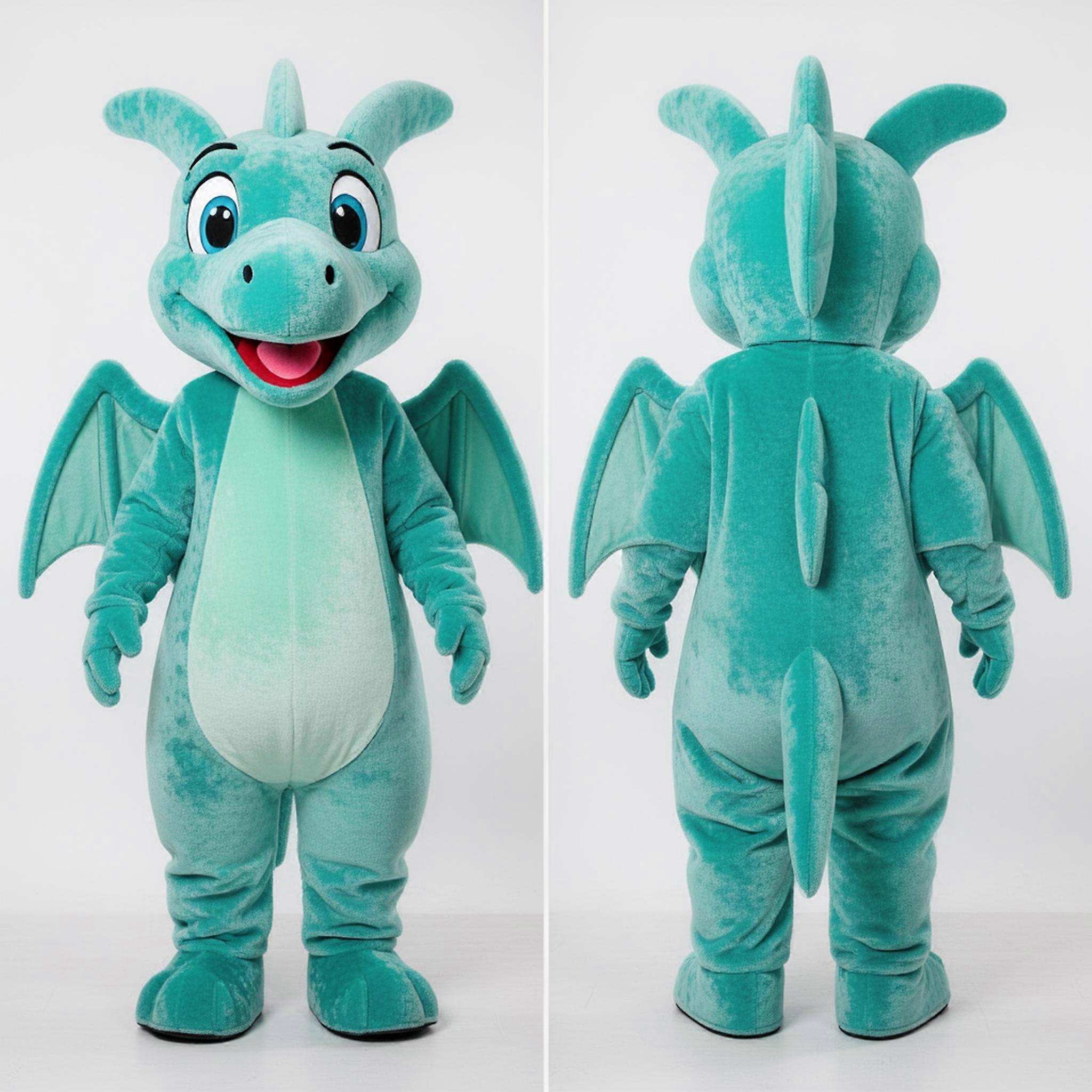 MASTICOT Teal Broad Winged Pterodactyl Mascot