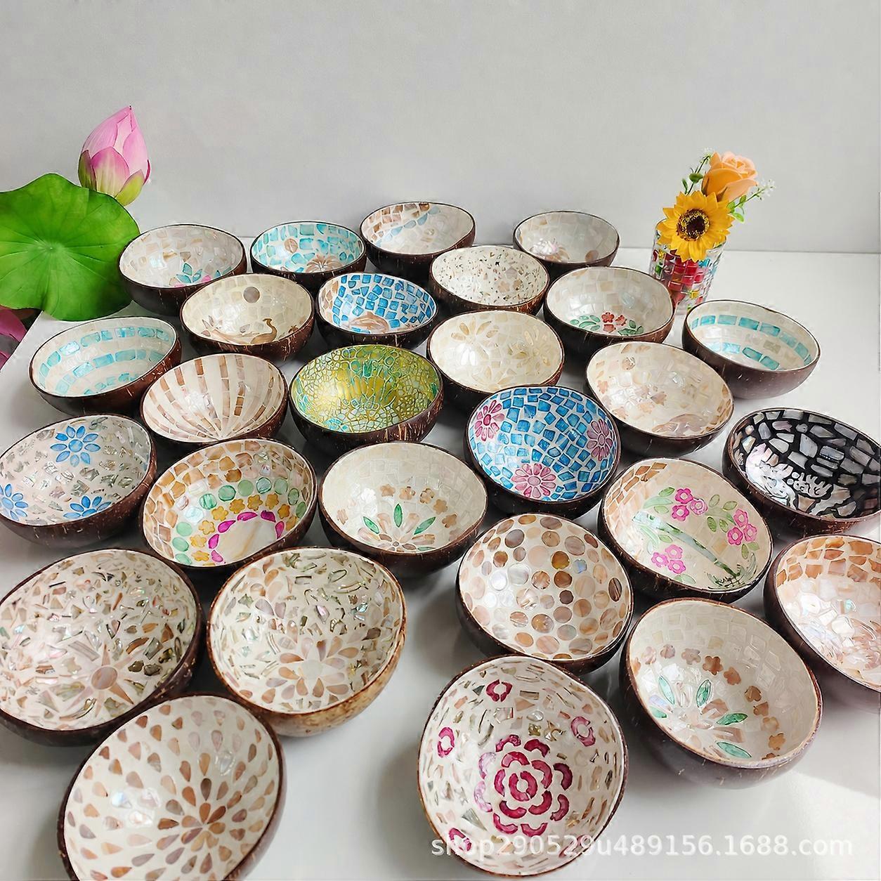 Coconut Shell Bowl for Home Decoration, Key Storage & Tableware