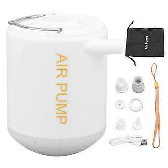 Air Pump Portable Rechargeable Mini 2000mAh with 5 Nozzles LED Light for Camping Hiking Inflating Deflating