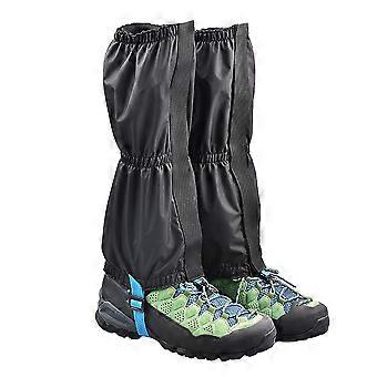 Waterproof Gaiters Low Gaiters Prevent Snow Protect Legs Hiking Cross Country Taslon Material 39.5X16.5 Cm Black 1 Pair
