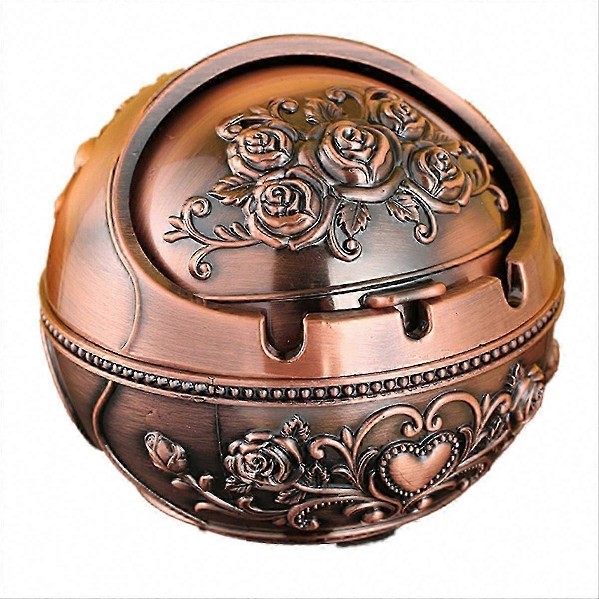 Vintage Windproof Ashtray with Lid Decorative A
