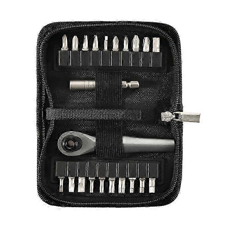 22-in-1 Multi-Function Screwdriver Set Compact Miniature Ratchet Wrench Implement Kit with Assorted Phillips Flathead and Hex Bits for Household Fix