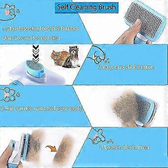 Dog Comb Brush, Pet Grooming Brush, Daily Use to Clean Loose Fur & Dirt, Great for Dogs and Cats Wit