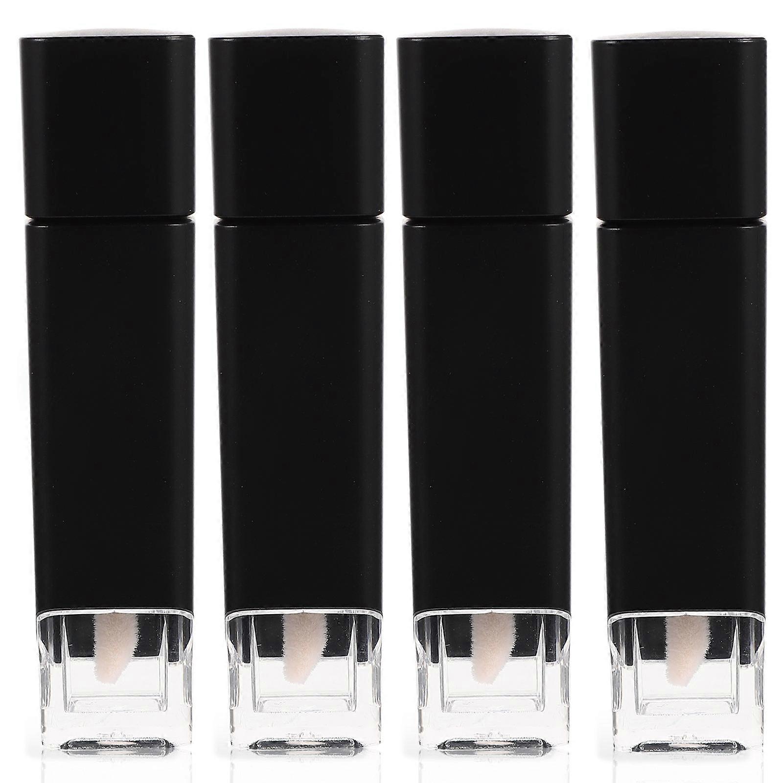 Black Plastic Lip Gloss Tubes Refillable Containers for Storage 4Pcs