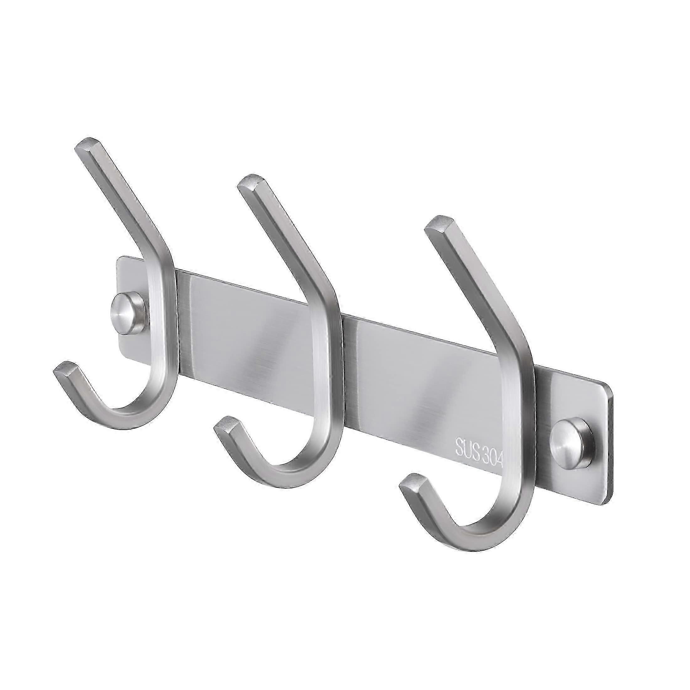 Rustproof 3-Hook Stainless Wall Coat Rack