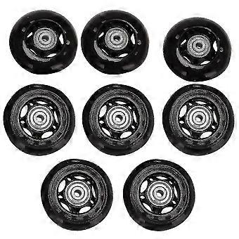 64mm Indoor Outdoor Skate Wheels, 8 Pack, Compatible with Inline & Roller Skates with Bearings