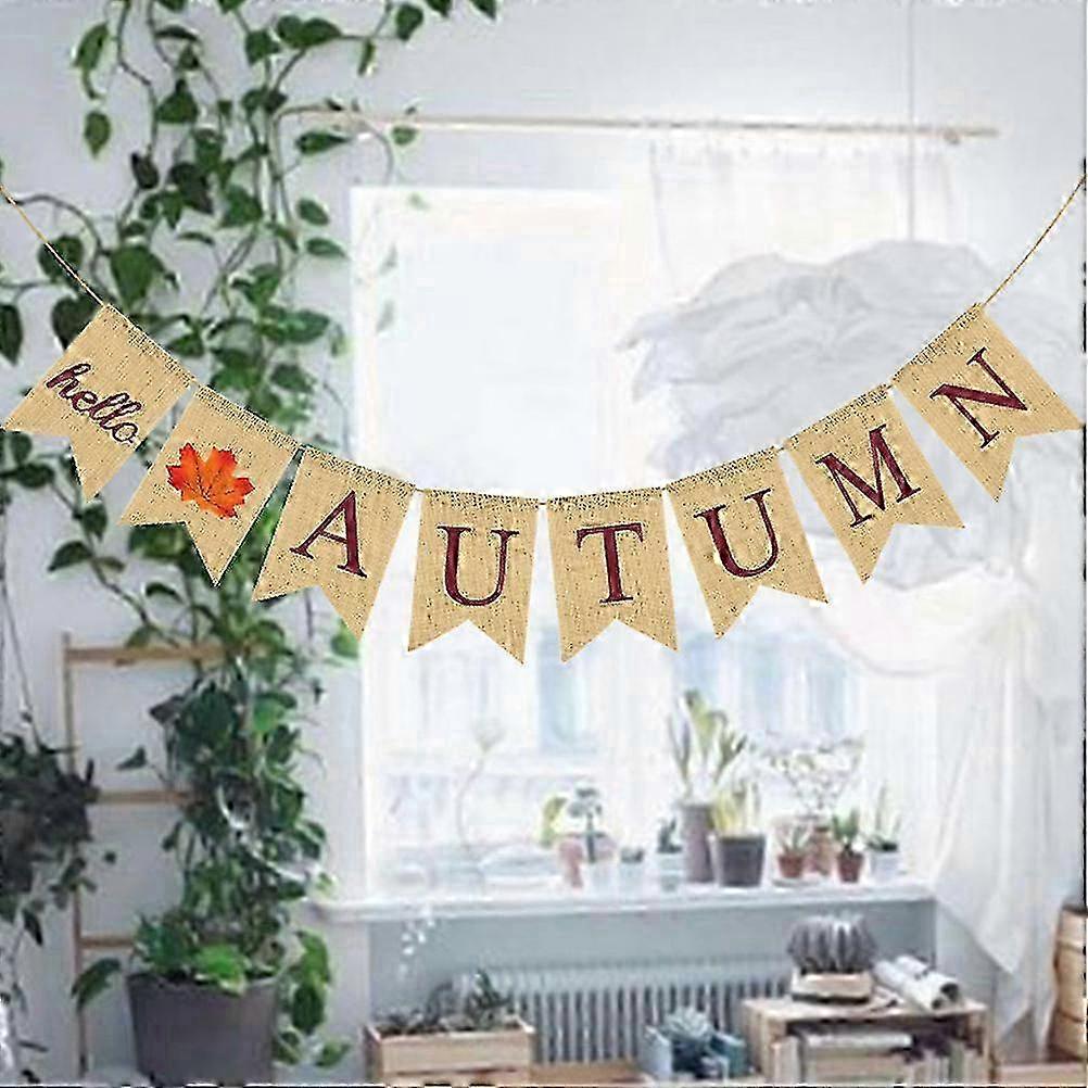 Multi Colour Linen Banner Fall Decor