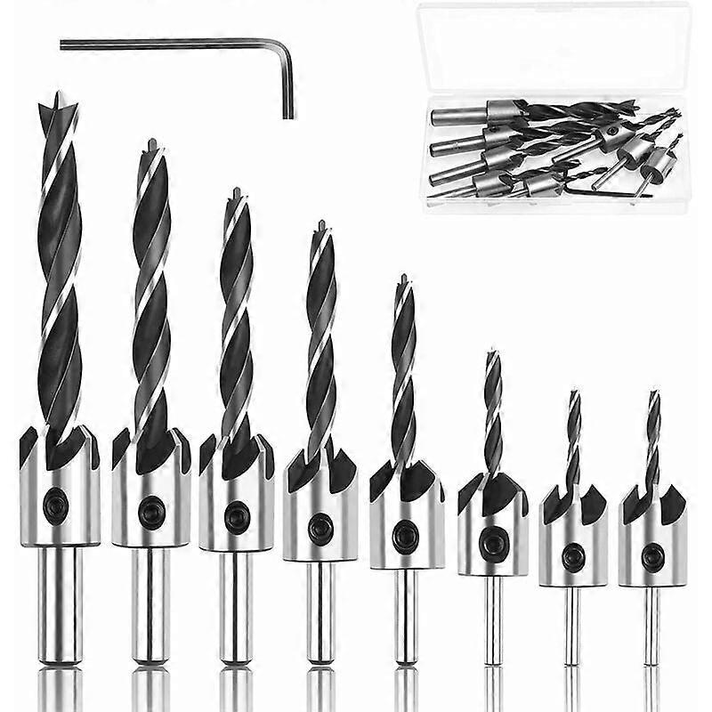 Removable Adjustable Chamfer Countersink Drill Bit Set For Woodworking