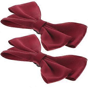 Elegant Bow Shoe Clips, Detachable Fashion Accessory for High Heels and Pumps, 2 Pcs, Dark Red, 12x6x1 cm, for Wedding Prom Evening Party